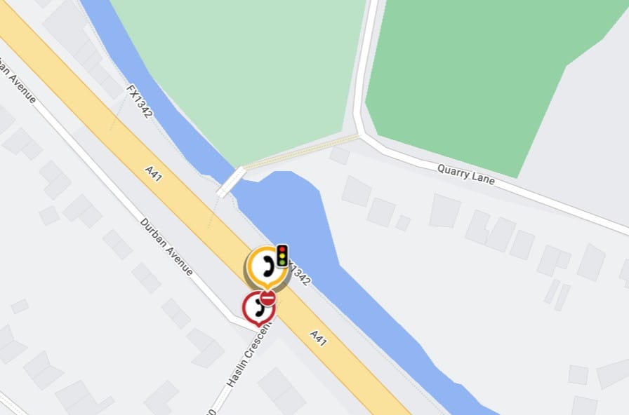 Map of A41 Whitchurch Road works 26th Aug 25