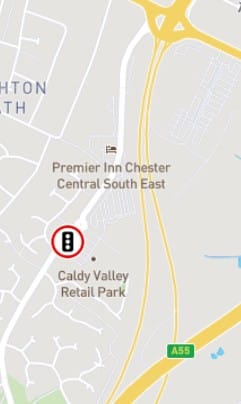 Map of caldy Valley roadworks starting 14th October